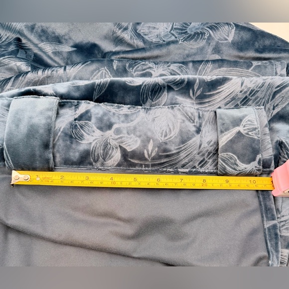 Christian Siriano Blue Velvet Floral Bird Curtains Set of 8 Panels 38” W x 84” L - Picture 8 of 14